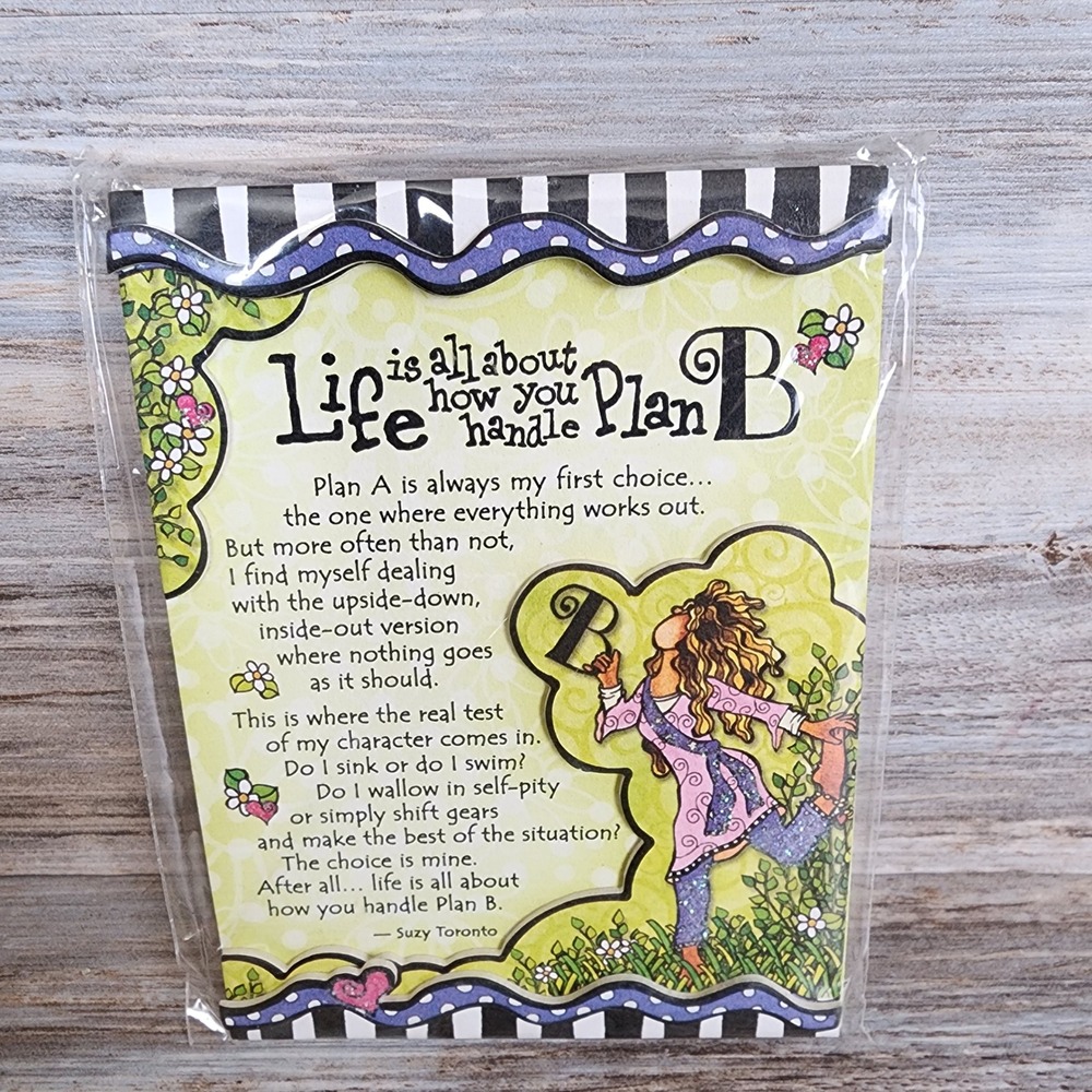 Suzy Toronto‎ Blue Mountain Arts Plan B Miniature Easel Back Print Magnet MNZ314